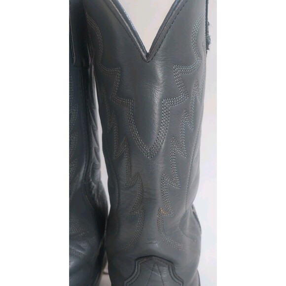 Mens Gray Leather Fancy Stitched Pointed Toe Western Boots Size 7.5D - Picture 7 of 10